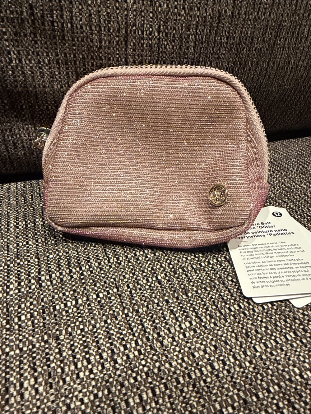 Lululemon Pink Glitter Everywhere Nano Bag